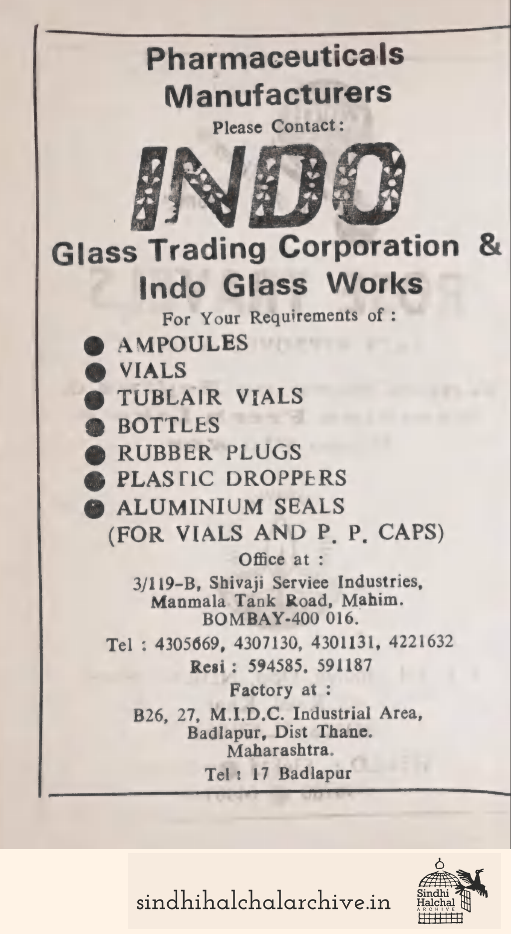 Image of AD INDO
Glass Trading Corporation & Indo Glass Works